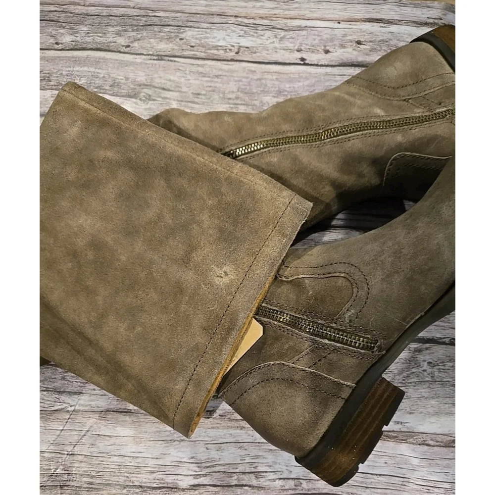 New Børn Women’s Size 6M Taupe Dstrssd Leather Tall Riding Boots Over Knee NIB